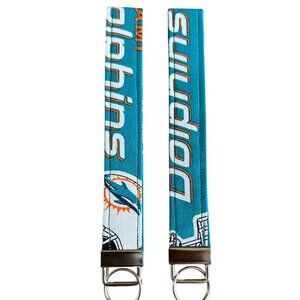 Keychain Wristlet Style FOB Miami Dolphins Theme Handmade Brand New